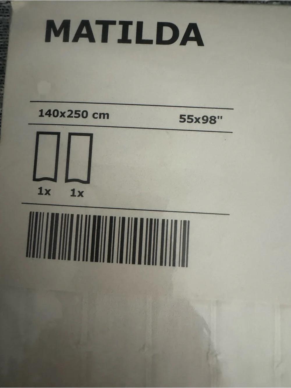 New IKEA Matilda White 2 Curtains Panels 55”x98”